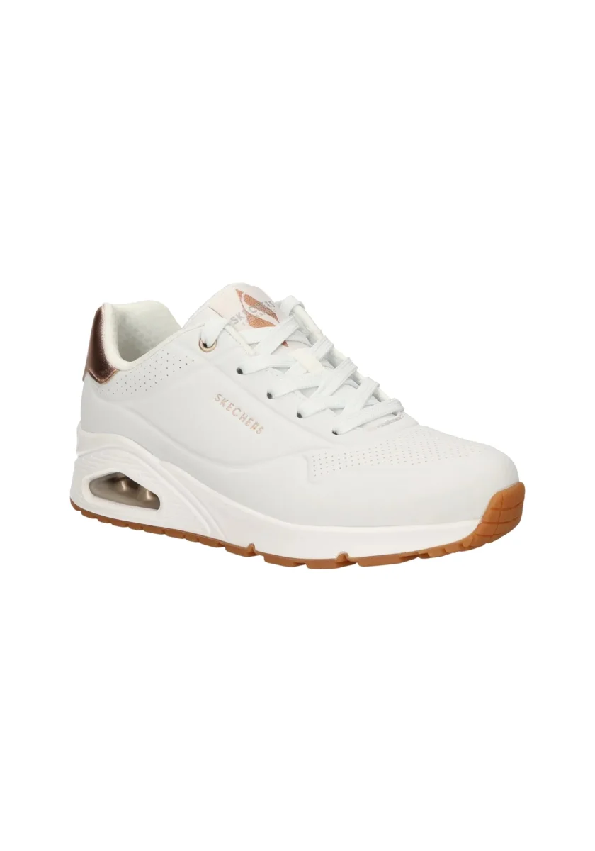 Sneakers bianche e oro da donna con suola ad aria Skechers Uno - Golden Air - immagine 3