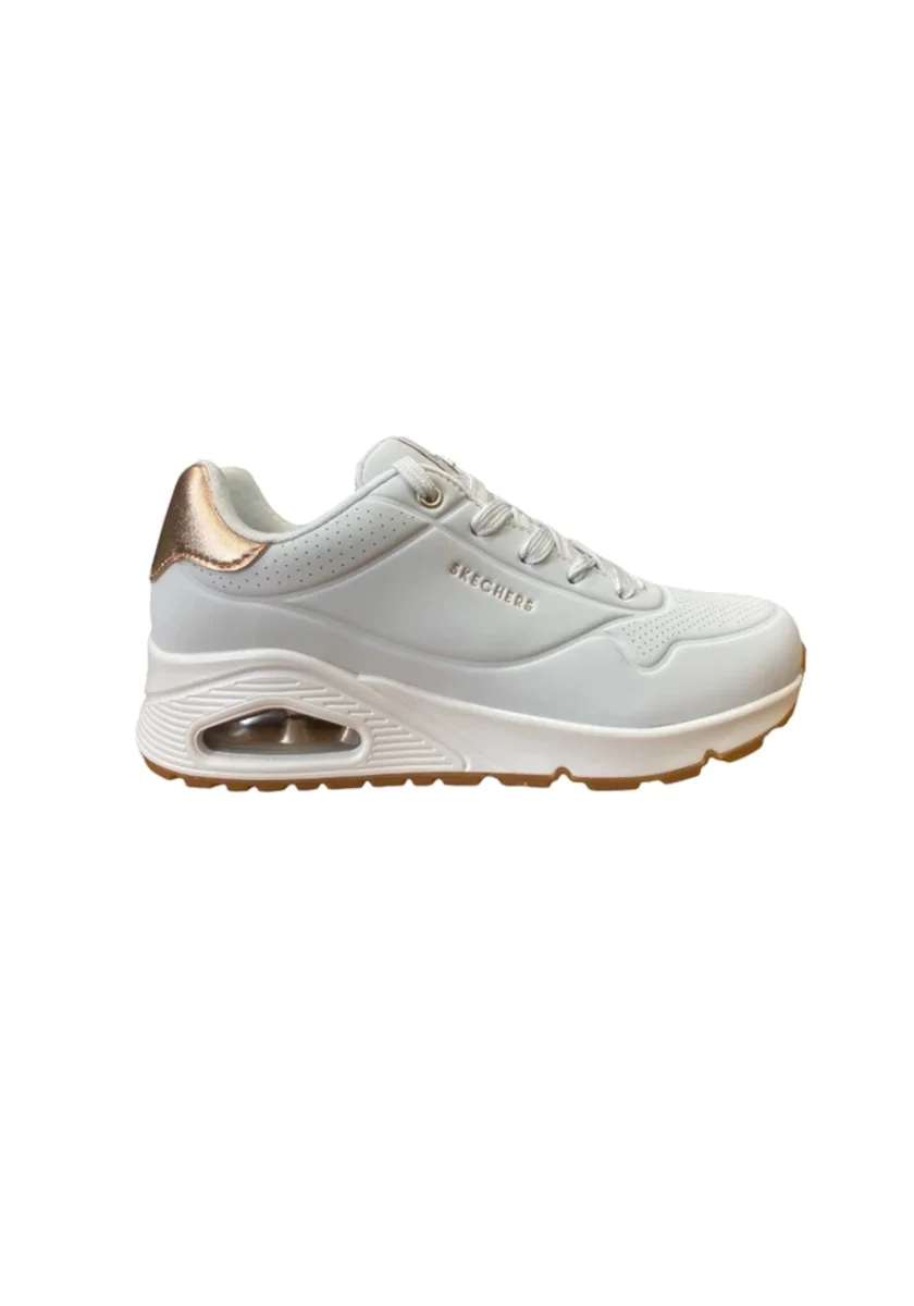 Sneakers bianche e oro da donna con suola ad aria Skechers Uno - Golden Air - immagine 4
