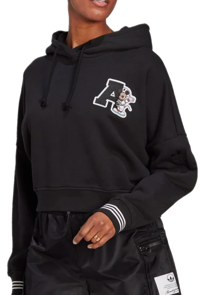 ADIDAS ORIGINALS - Felpa Crop Cappuccio Art HL9054 - immagine 2