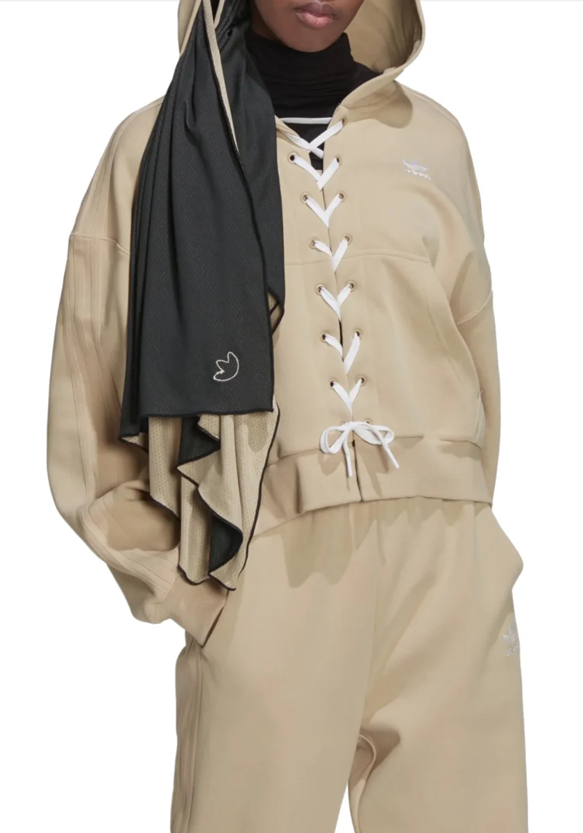 ADIDAS ORIGINALS - Felpa Crop Cappuccio Art HK5058 - immagine 3