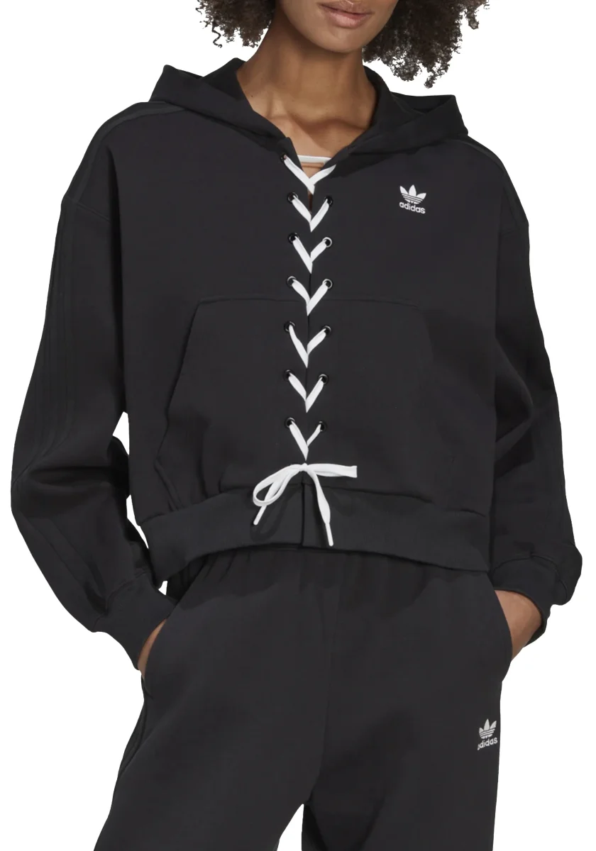 ADIDAS ORIGINALS - Felpa Crop Cappuccio Art HK5057 - immagine 3