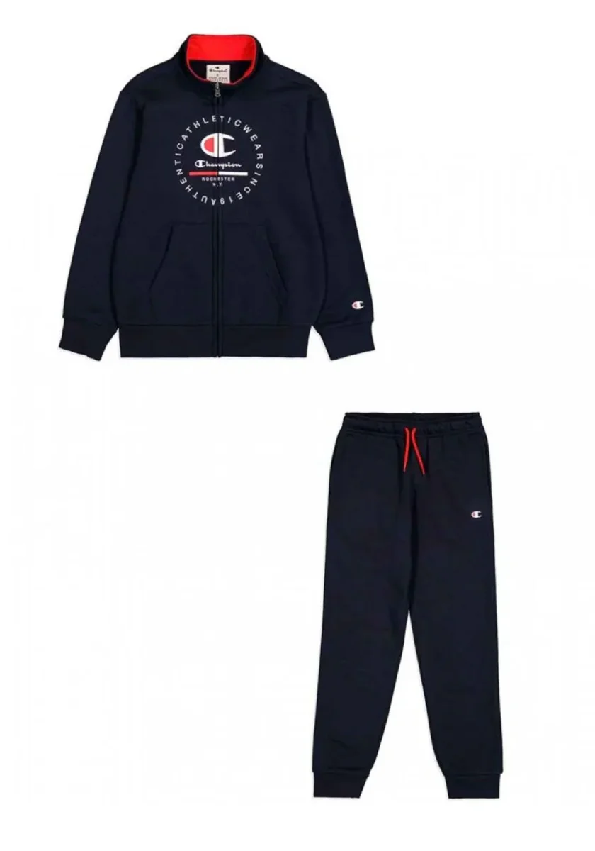 Champion Felpa Full Zip Tuta Bambino nero/bianco - immagine 2