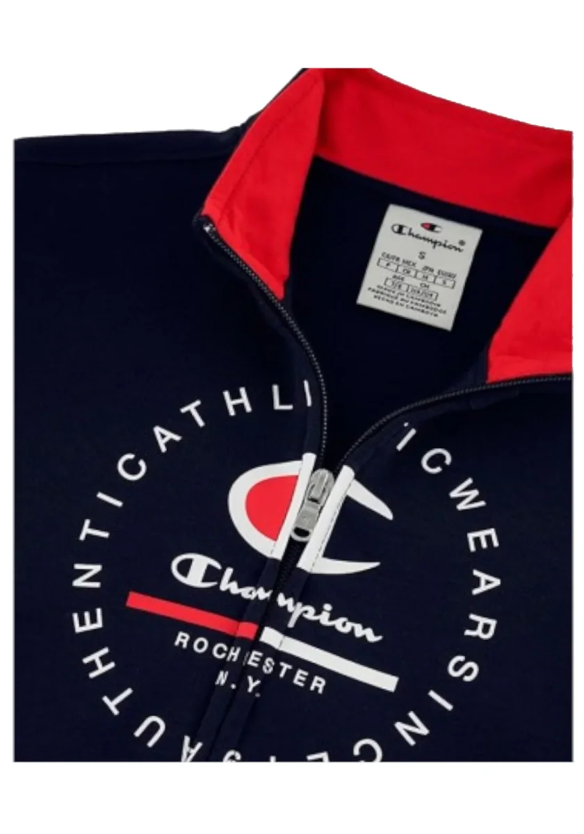 Champion Felpa Full Zip Tuta Bambino nero/bianco - immagine 4