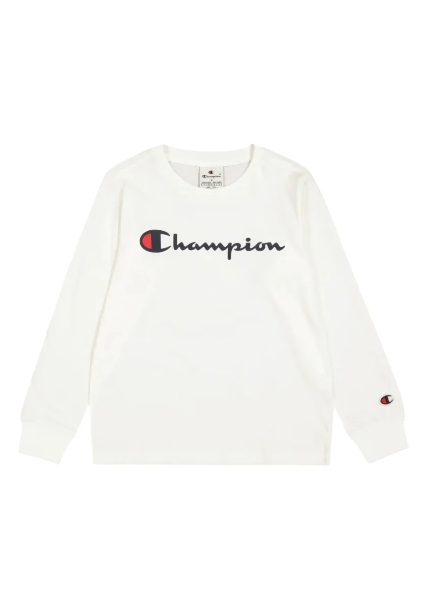 MAGLIA A MANICHE LUNGHE BIMBO CHAMPION LS SHIRT 306880 COL WW001 - immagine 2