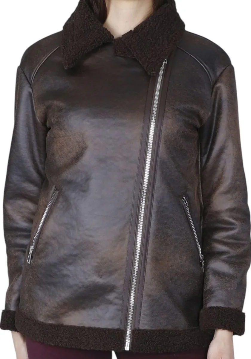 GIACCA CAFENOIR CHIODO SHEARLING COL M100 - immagine 4