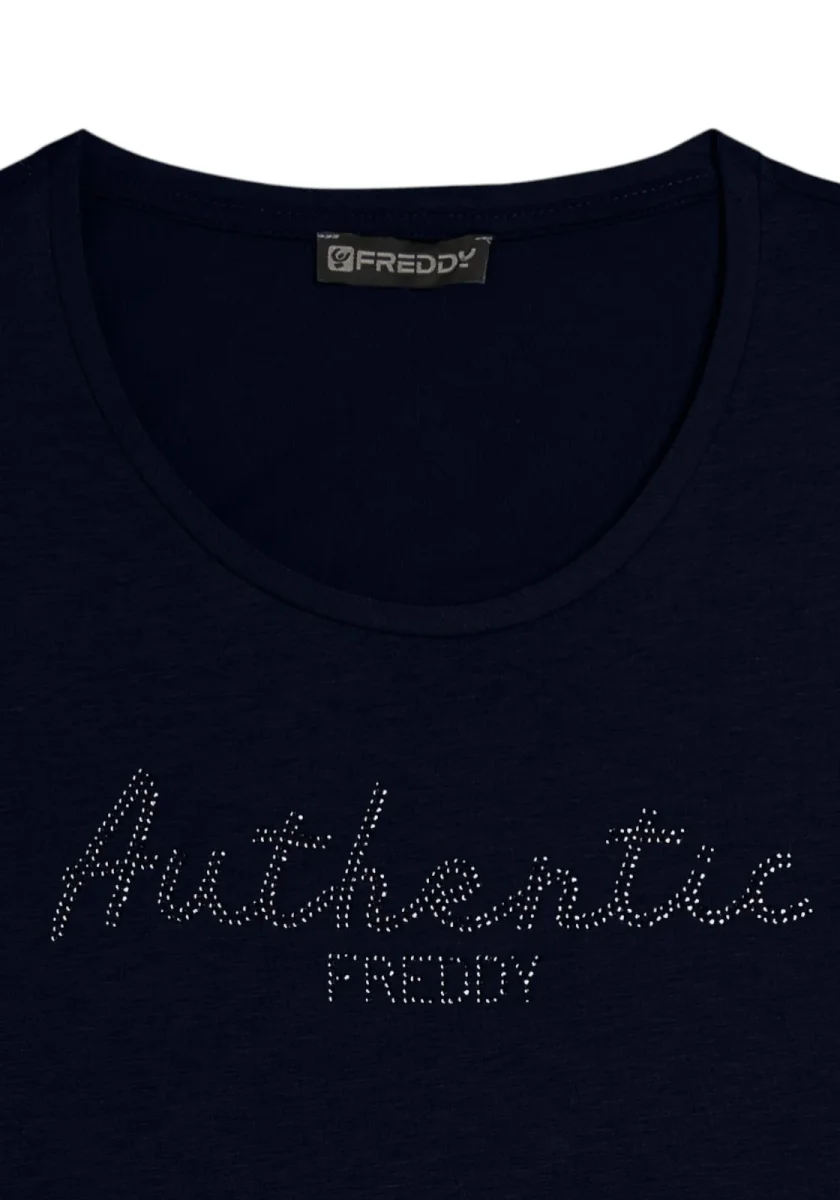 "CANOTTA "Authentic" con logo FREDDY in strass" - immagine 4