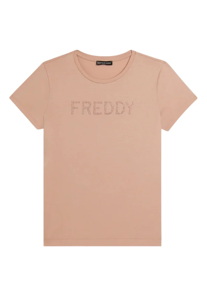 T-SHIRT manica corta con logo FREDDY in strass - immagine 5